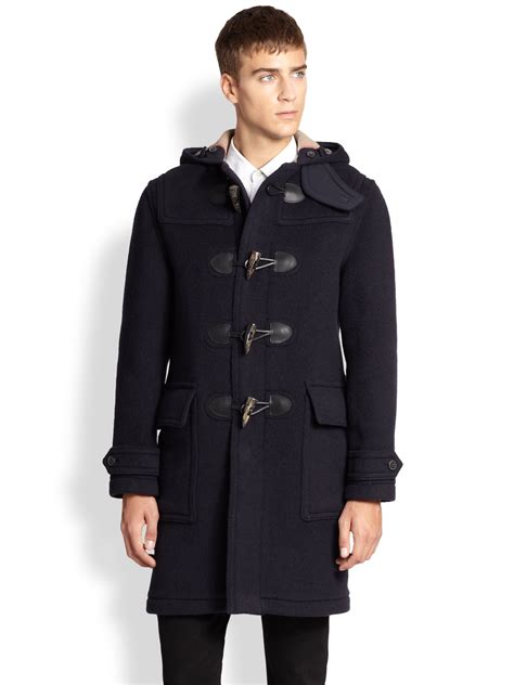 burberry duffle coat navy|burberry wool cashmere tailored coat.